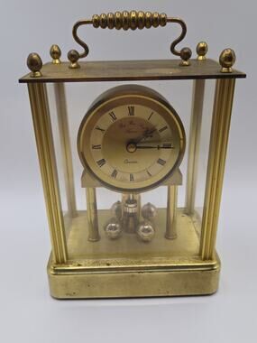 Classic London Clock Co. Brass Glass Mantel Carriage Clock Quartz Not Working